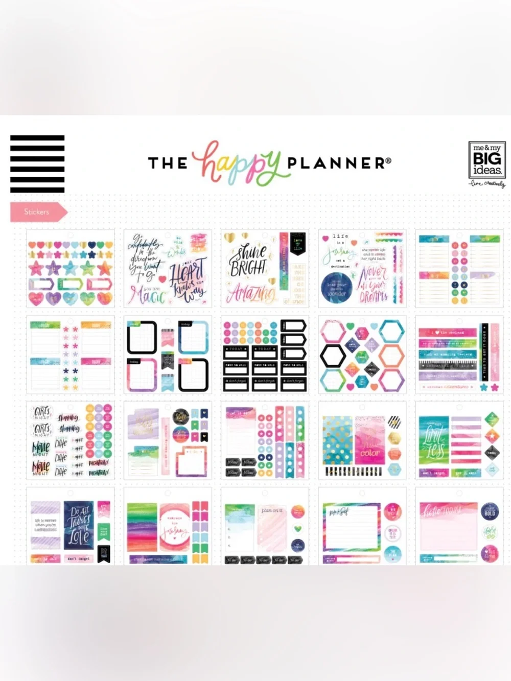 NWT-The Happy Planner-Multi Accessory Pack WATERCOLOR